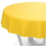 ANRO Tischdecke abwaschbar Wachstuch-Tischdecke Gartentischdecke (Einzelstück 1-tlg), wasserabweisend Einfarbig Gelb Rund 120cm gelb Rund | Ø 120 cm x 120 cm x 120 cm x 0.2 mm