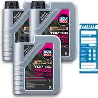 3x 1 Liter Liqui Moly Motorenöl Motoröl Top Tec 4400 5W-30 3 L Oil Ö Oel 3750