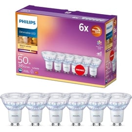 Philips Spot (50W) 36° WarmGlow Dimmable 6-pack GU10