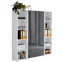 MID.YOU Office Edition Aktenschrank 173 x 186 x 33 cm Weiß/Anthrazit