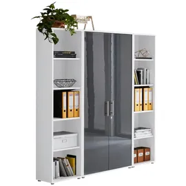 MID.YOU Office Edition Aktenschrank 173 x 186 x 33 cm Weiß/Anthrazit