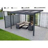 Terrassendach Premium 309 x 306 cm anthrazit/polycarbonat klar
