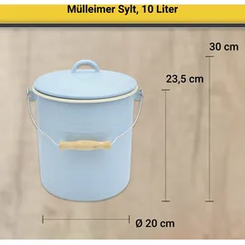 Krüger Emaille-Eimer mit Deckel 10 l Blau