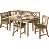 massivline & more Eckbankgruppe MASSIVLINE & MORE "Bodensee", braun (buche massiv natur lackiert, buche massiv natur lackiert, buche massiv natur lackiert), B:137,18cm H:87cm T:52cm, Massivholz, Sitzmöbel-Sets, Eckbankgruppe, Gestell aus Massivholz, abnhembare Sitzpolster