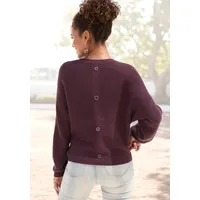 LASCANA LASCANA, Rundhalspullover in burgunder | Gr.: 36/38,