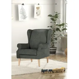 GUTMANN FACTORY Ohrensessel GUTMANN FACTORY, grün (grün, grau), B:82cm H:95cm T:85cm, 100% Polyester, Sessel, Ohrensessel