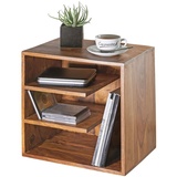 FineBuy Beistelltisch 43x43x30 cm Wohnzimmertisch Holz massiv Nachttisch