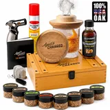 Whiskey Cocktail Smoker Kit mit Fackel, altmodischem Sirup & 8 Geschmacksrichtungen Holzspäne – Premium USA Oak Smoker – Old Fashioned Smoker Kit – Bourbon Geschenke für Männer Papa (mit Butan)