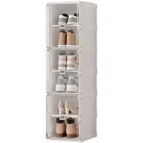 Mayi Box Transparente Schuhboxen, stapelbar, 6 Stück mit magnetischer Tür, für Stöckelschuhe, Stiefeletten, Pumps (3 Schichten-6 Gitter)