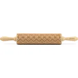 Strobbe Folkroll "3D-Motiv-Teigrolle", braun, L:43cm, Buchenholz, Teigroller, Skandinavien