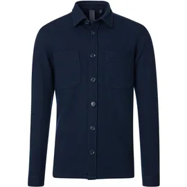 CasaModa Langarmhemd "CASAMODA Hemdjacke uni", Herren, Gr. L, Normalgrößen, blau, 50% Polyester, 40% Wolle, 10% Polyacryl, unifarben, lässig geschnitten, Hemden