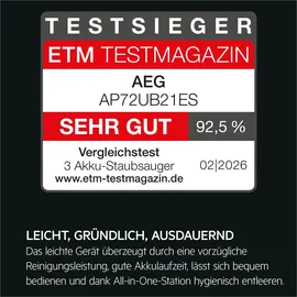 AEG All-in-One 7000 Akku-Staubsauger AP72UB21ES