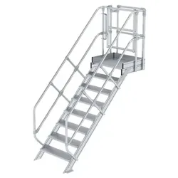 Treppen-Modul Aluminium geriffelt 8 Stufen