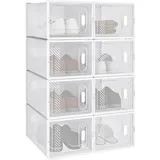Schuhregal Mit Magnetverschluss Schuhboxen Diy Schuhschrank Steckregal Aus Kunststoff - Woltu