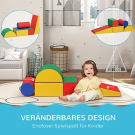 Homcom Softbausteine 5er-Set Schaumstoff Bausteine Riesenbausteine Bauklötze Bauspielzeug Schaumstoffblöcke für 1-3 Jahre alt Kinder Kunstleder EPE