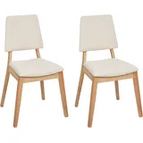 Beliani Esszimmerstuhl 2er Set MERRILL Holz Hellbeige