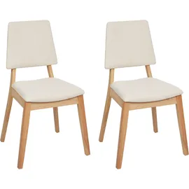Beliani Esszimmerstuhl 2er Set MERRILL Holz Hellbeige