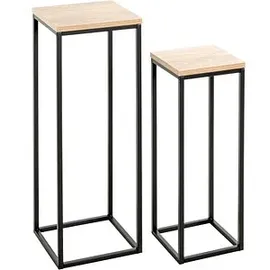Haku-Möbel Pflanzenständer-Set Watford 2er Set  Holz Eiche