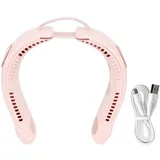 4-blatt-nackenventilator Mit 3 Geschwindigkeitsstufen, Usb-aufladbar, Freihändig Bedienbar, Faltbar, Leises Design Für Büro Und Reisen – Rosa