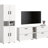 xonox.home Xonox Wohnwand, Weiß, Holzwerkstoff, 259x182x34 cm Wohnzimmer, Wohnwände, Anbauwände