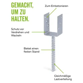 GAH Alberts U-Pfostenträger 71 x 200 mm Stahl feuerverzinkt