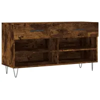 Furnicato Schuhbank Räuchereiche 102x35x55 cm Holzwerkstoff