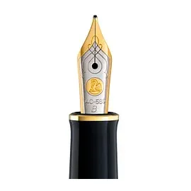 Pelikan Souverän M400 Kolbenfüller schwarz/grün/gold B (breit)