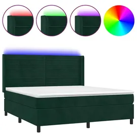 vidaXL Boxspringbett 180 x 200 cm Dunkelgrün