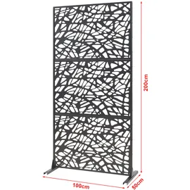 casa.pro Indoor Trennwand 200 x 100 x 50 cm Schwarz