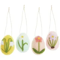 Rico Design Aufhänger Filz-Osterei Blumendesign, 4 Stück, 6 x