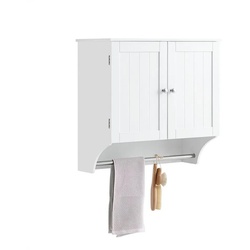 SoBuy Hängeschrank BZR84 Wandschrank mit Türen Badschrank Küchenschrank Medizinschrank weiß