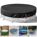 VniYors Poolabdeckung Rund 366, Verdicktes 420D Pu Pool Winterabdeckung, UV-Schutz Poolabdeckung Winter mit Kordelzug und BodennäGeln, Winddicht und ReißFest Pool Abdeckplane