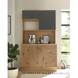 Respekta Küchenzeile Marleen 120 cm Grau Artisan Eiche