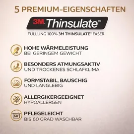 Traumschlaf Thinsulate Sommerdecke leicht, Füllung: 100% 3M Thinsulate Faser 140x200 cm - weiß