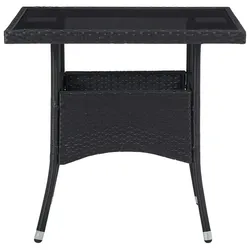 vidaXL 3-tlg. Garten-Essgruppe Schwarz Poly Rattan und Glas