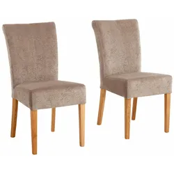 Esszimmerstuhl HOME AFFAIRE "Queen Polsterstuhl BESTSELLER", braun (braun, eichefarben), B:46cm H:93cm T:64cm, Massivholz, Stühle, verschiedene Bezüge, Gestell Massivholz