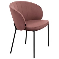 loft24 Esszimmerstuhl Kendra (Set, 2 St), Armlehnstuhl, Bezug in Samtoptik, Metallgestell, Sitzhöhe 47 cm rosa