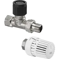 Oventrop Rücklauf-Temperaturbegrenzer-Set  DN 15, Rücklauf-Durchgangs-Ventil und Thermostat Uni RTLH