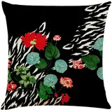 Kissenbezug 80x80 Schwarz Weiß Kopfkissenbezug 80x80 Superweicher Baumwolle Hanf Couchkissen Resistent Atmungsaktiv Kissenbezüge 80x80 Verdecktem Zip Voll Sofakissen 80x80cm/1 Pcs