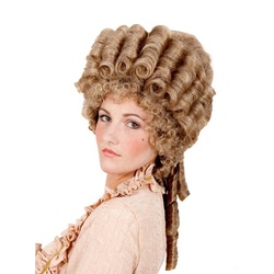 Maskworld Kostüm-Perücke Marie Antoinette Perücke, Historische Lockenperücke für Damen braun