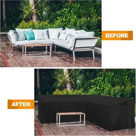 Nomiou Abdeckung V-Form 270 x 270 x 90 x 90 cm Schwarz