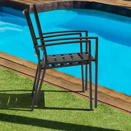 avestar Gartenstuhl 2er Set 2 x 56 x 56 x 85 cm schwarz