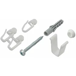 Sichtschutzbefestigungen Zubehör-Set LIEDECO "für 2-3-läufige Gardinenschienen" Gr. 2, weiß, 2 läufig, Kunststoff, Metall, Sichtschutzbefestigungen