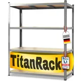 KARAT Schwerlastregal XXL, verzinkt 200 x 150 x 80 cm, Lagerregal für Garage, Keller und Werkstatt - Steckregal, Weitspannregal, Kellerregal, Werkstattregal (TitanRack Big)