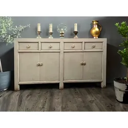 OPIUM OUTLET Möbel Kommode Schrank Sideboard Hochzeitsschrank 31196 grau asiatisch chinesisch orientalisch