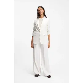 Boss ORANGE Anzughose Tiwi Premium Damenmode Wide Leg mit Bügelfalte weiß 42