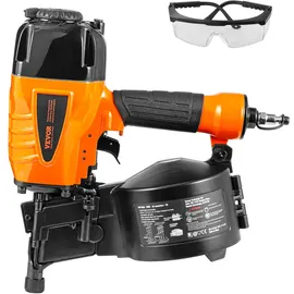 Vevor Druckluft Tacker CN65, 32-63mm(Draht)/38-63mm(Kunststoff) 15-Grad-Druckluft Nagelpistole mit werkzeugloser Tiefeneinstellung, 70-120 PSI Druckluft-Nagler für Verkleidungen, Holzarbeiten, Zäune