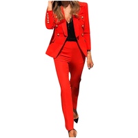 WANGTIANXUE Hosenanzug Damen Gutschein Elegant Business Anzug Set Hosenanzug Blazer Hose 2-teilig Anzug Karo Einfarbig Zweiteiler Sale Angebote Slimfit Festlich Sportlich Hosenanzug Streetwear - L