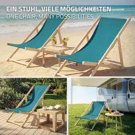 ECD Germany Sonnenliege 117 x 52 x 83 cm Dunkelgrün