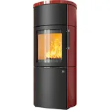 Kaminofen HARK 44-5.5 GT FlameKat 8 kW - Ofenkacheln: Brilliant-Rot - Korpus: graphit